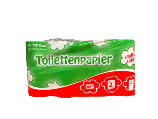 Toilettenpapier 2-lagig Reinweiß